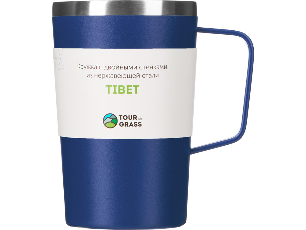 Стальная кружка с двойными стенками и порошковым покрытием "Tibet", нейви-4