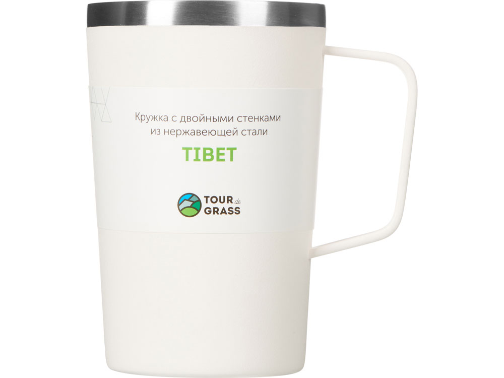 Стальная кружка с двойными стенками и порошковым покрытием "Tibet", белый-3