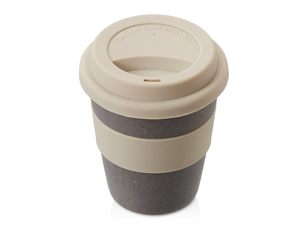 Стакан с силиконовой крышкой "Cafe", beige-1