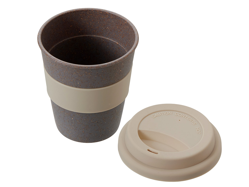 Стакан с силиконовой крышкой "Cafe", beige-2