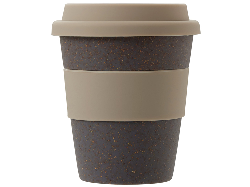 Стакан с силиконовой крышкой "Cafe", beige-5