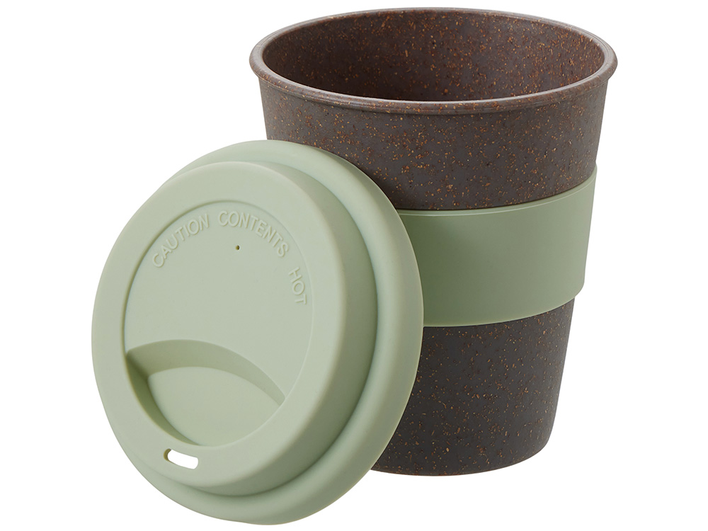 Стакан с силиконовой крышкой "Cafe", olive-3