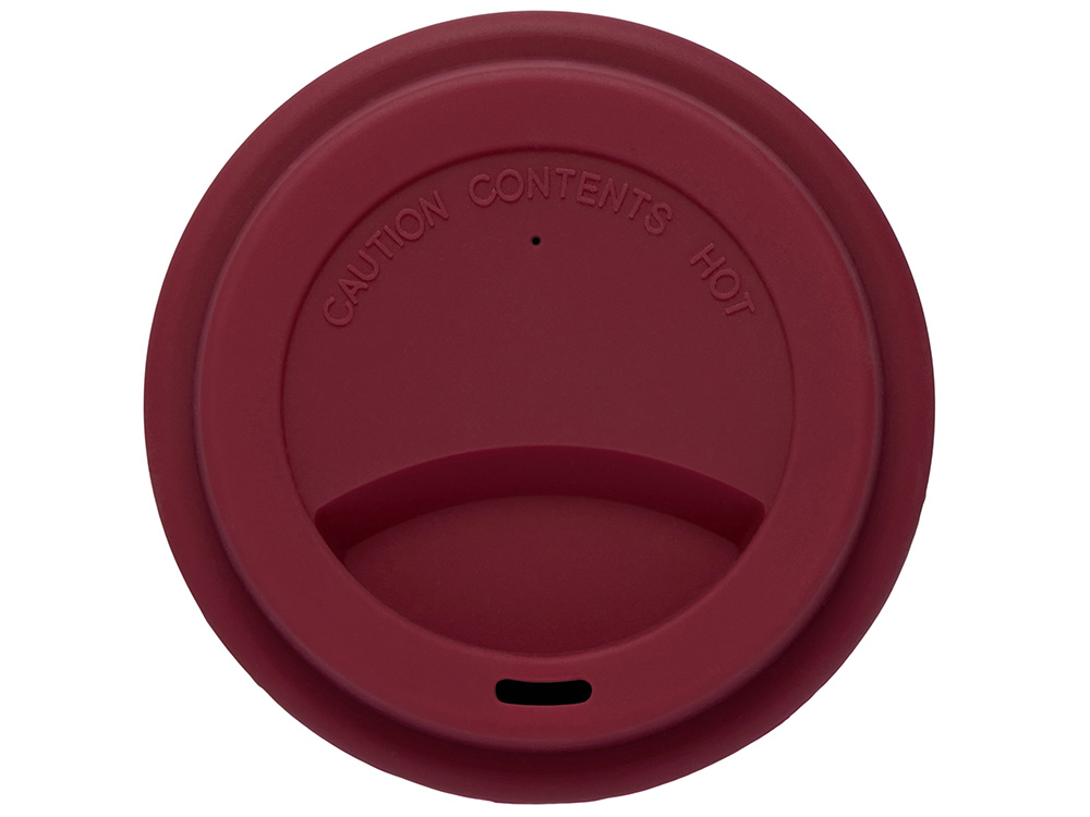 Стакан с силиконовой крышкой "Cafe", burgundy-4