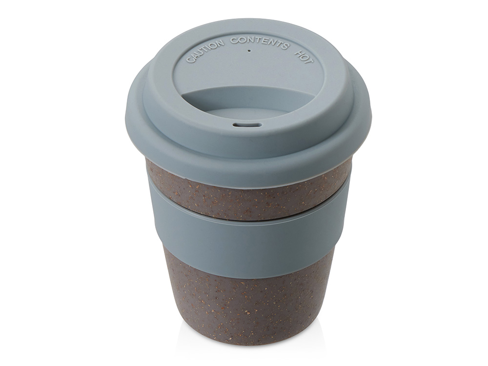 Стакан с силиконовой крышкой "Cafe", серый-1