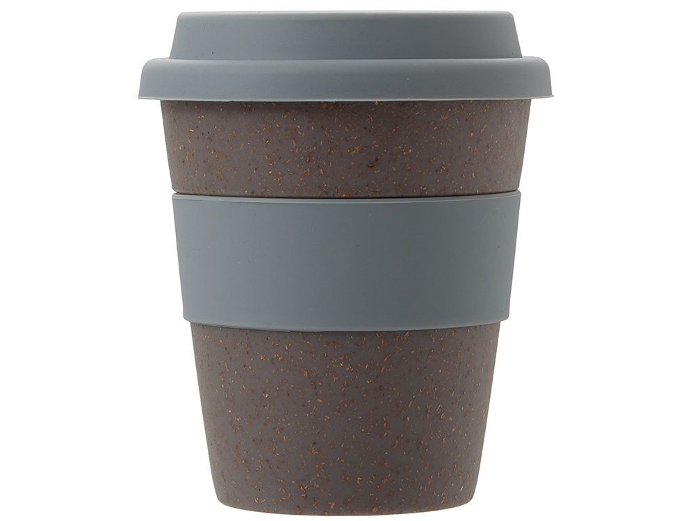 Стакан с силиконовой крышкой "Cafe", серый-5