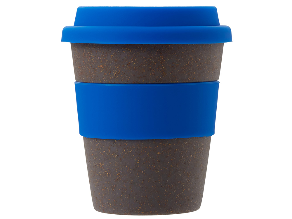 Стакан с силиконовой крышкой "Cafe", синий-5