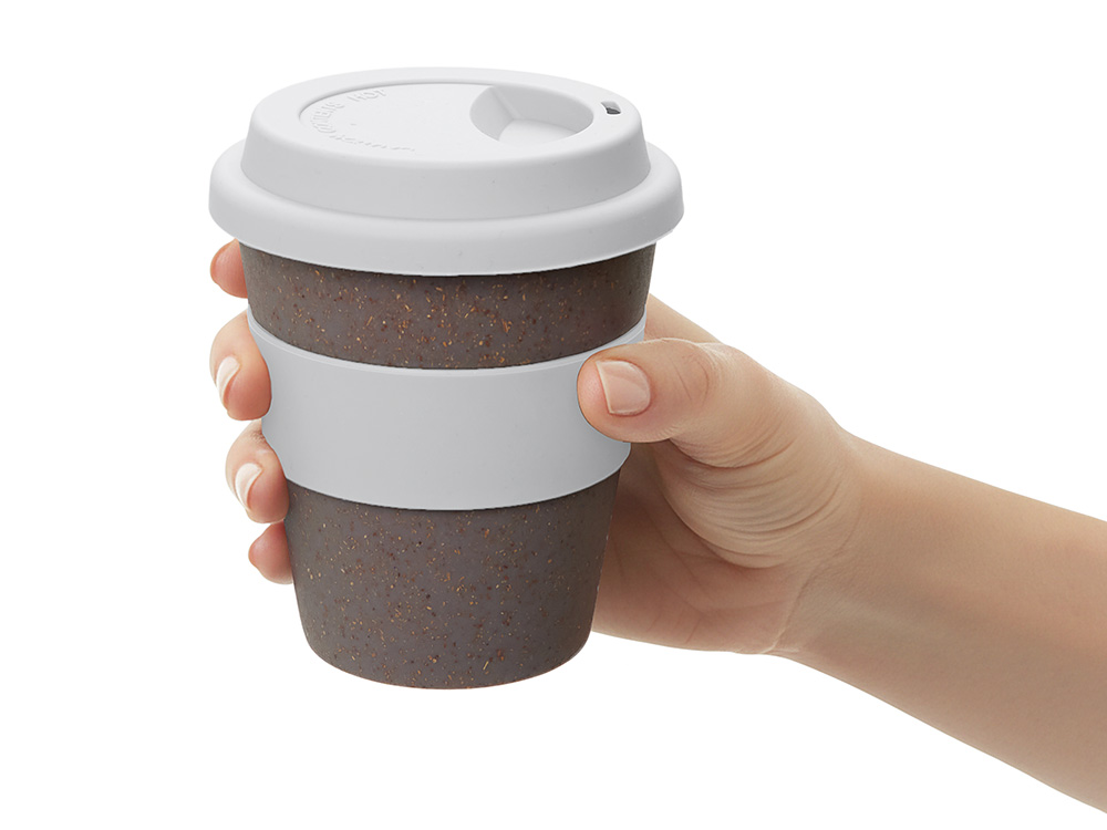 Стакан с силиконовой крышкой "Cafe", белый-6