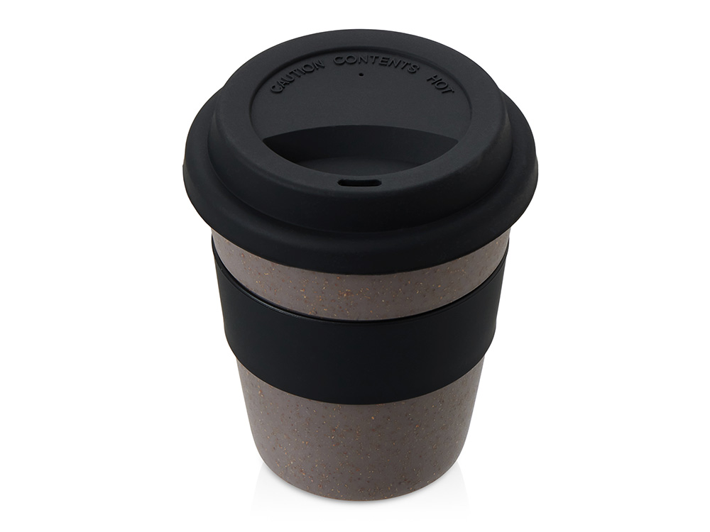 Стакан с силиконовой крышкой "Cafe", черный-1