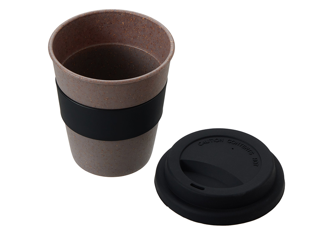 Стакан с силиконовой крышкой "Cafe", черный-2