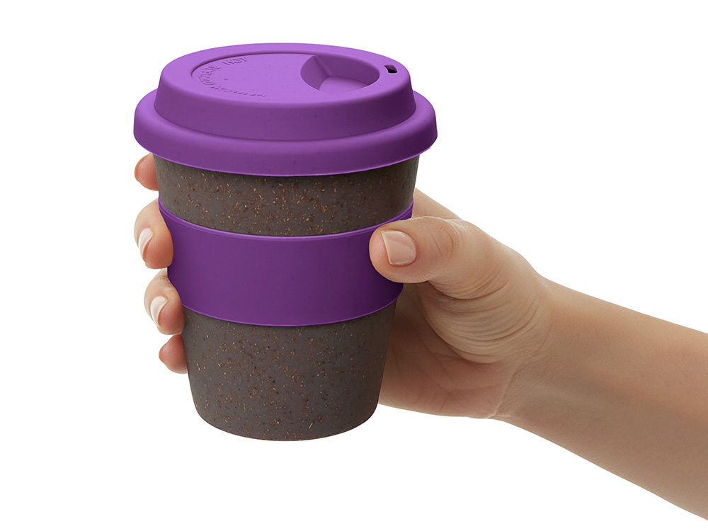 Стакан с силиконовой крышкой "Cafe", фиолетовый-6