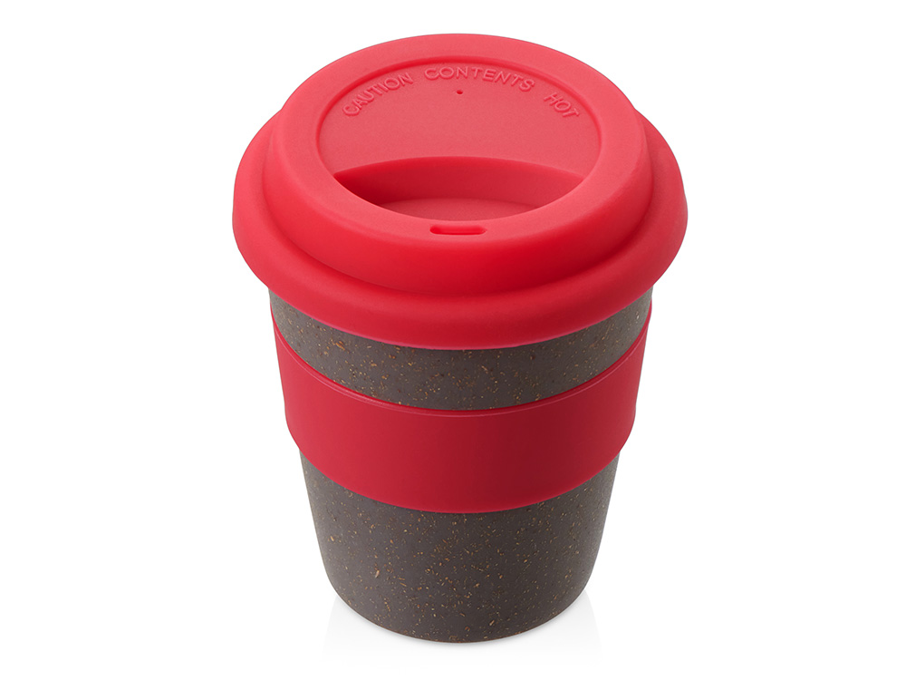 Стакан с силиконовой крышкой "Cafe", розовый-1