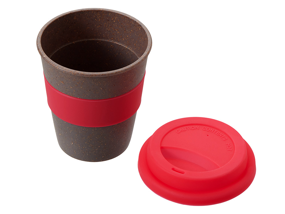 Стакан с силиконовой крышкой "Cafe", розовый-2