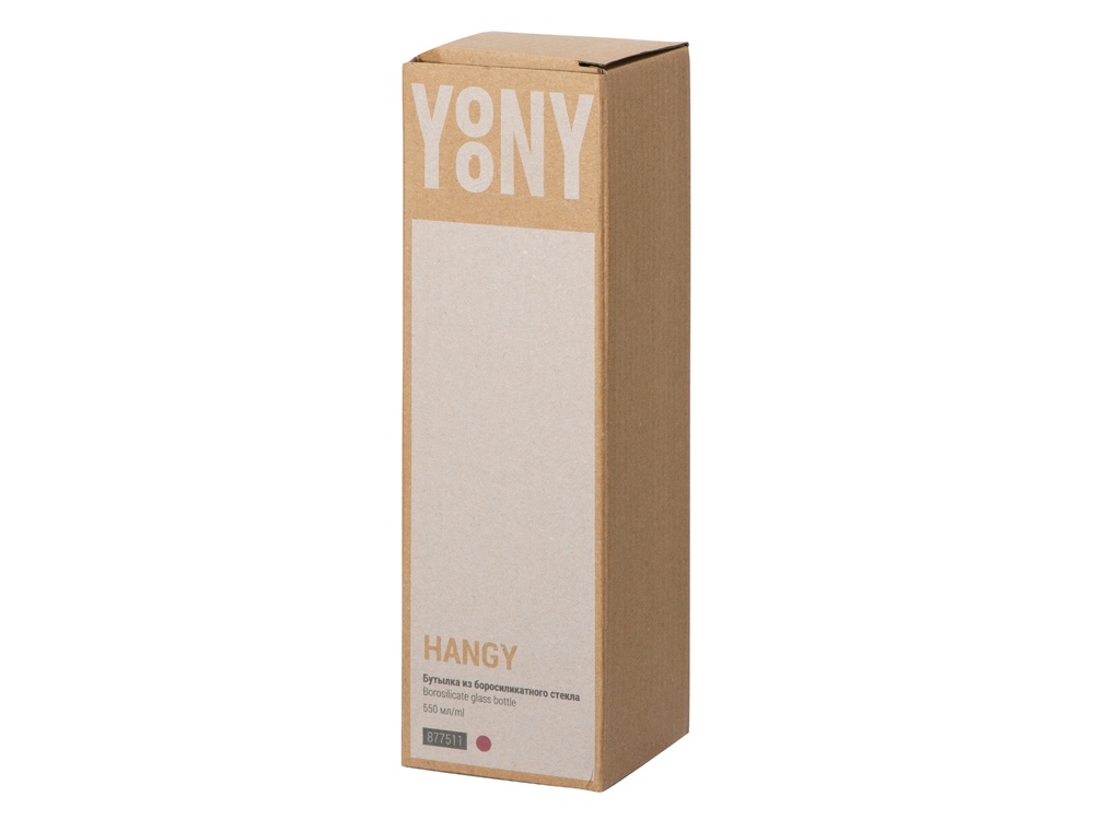 Бутылка из боросиликатного стекла "Hangy", 550 мл, бургунди-7