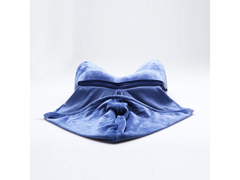 Подушка для путешествий с эффектом памяти, с капюшоном "Hooded Tranquility Pillow", синий-3