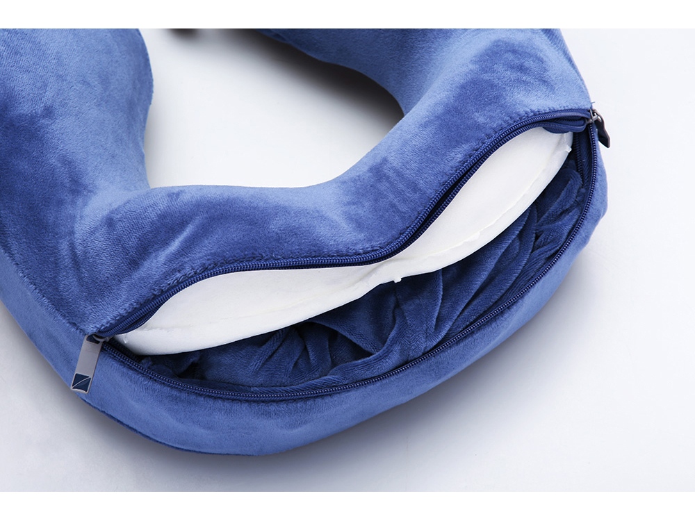 Подушка для путешествий с эффектом памяти, с капюшоном "Hooded Tranquility Pillow", синий-6