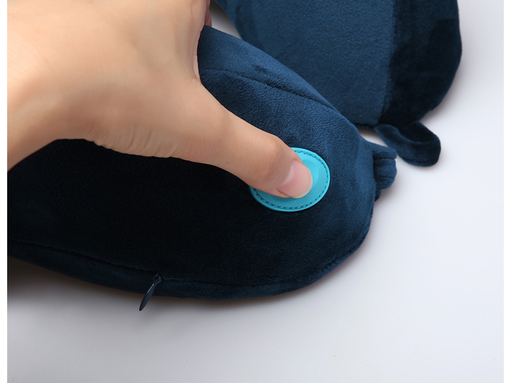 Подушка для путешествий со встроенным массажером "Massage Tranquility Pillow", синий-3