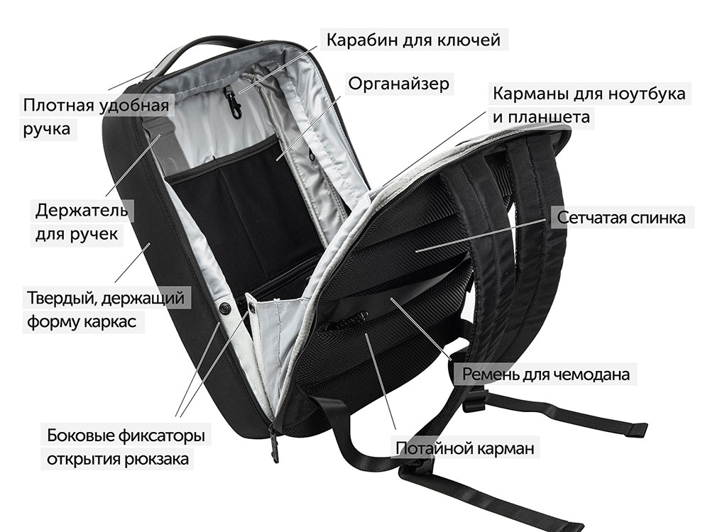 Рюкзак Toff для ноутбука 15,6'', черный (Р)-18