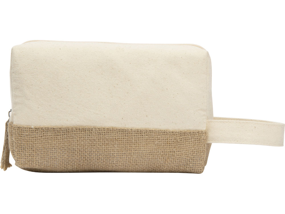 Косметичка "Jute" с ручкой из хлопка и джута, натуральный-3