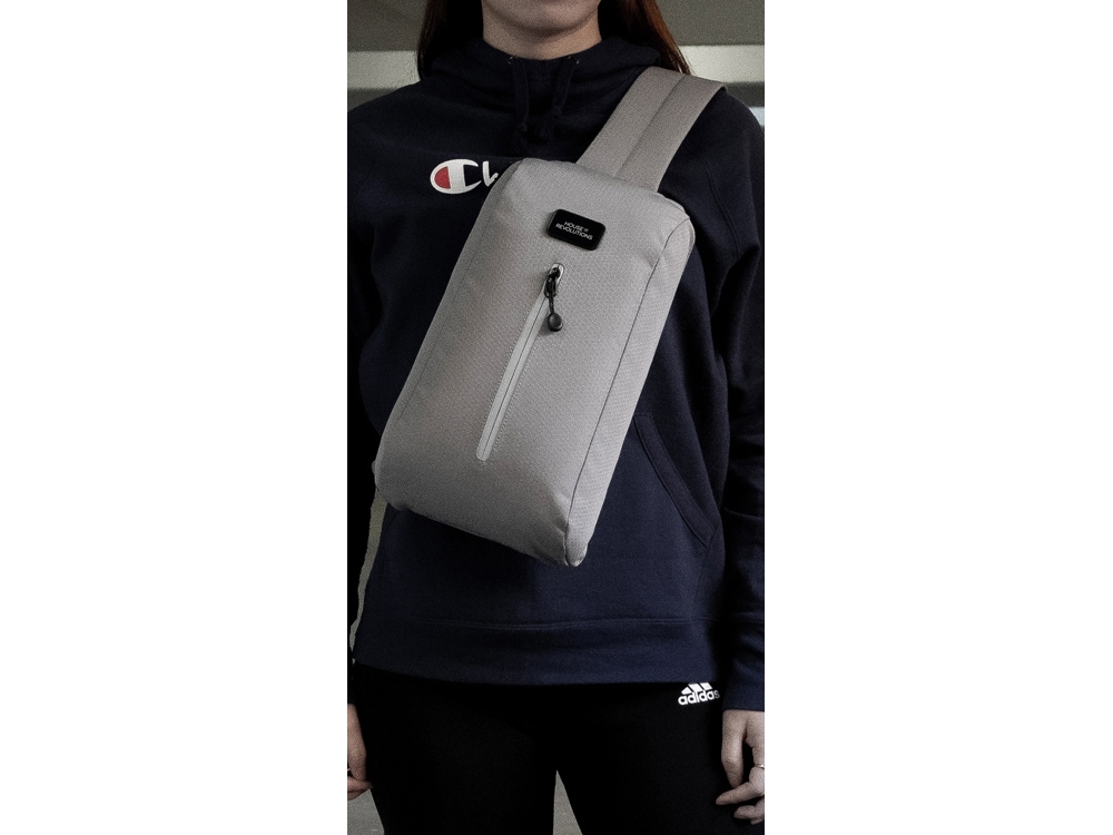 Сумка-слинг «Nomad» на одно плечо из водостойкого переработанного пластика, серый-7