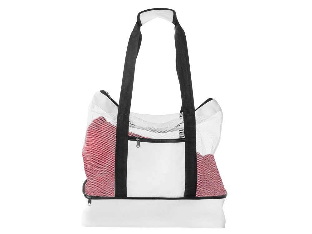 Сумка для шопинга и пляжа «Coolmesh» с изотермическим отделением внизу, белый-10