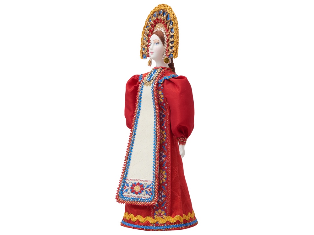Подарочный набор: кукла фарфоровая, чай "Малина с мятой", красный-10