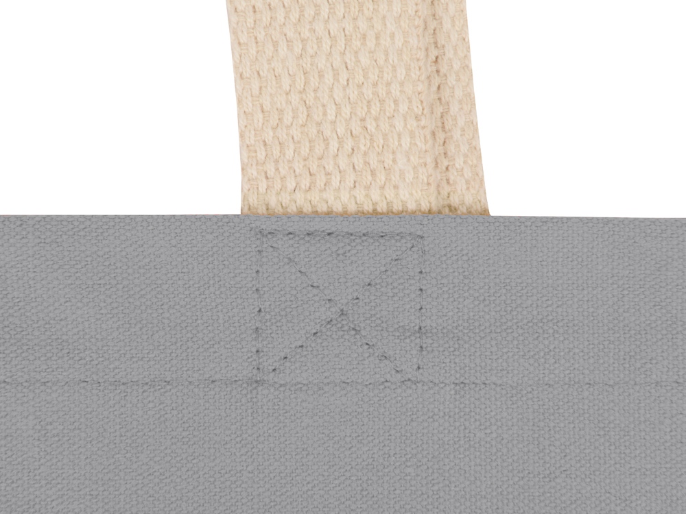 Сумка для шопинга Steady из хлопка с парусиновыми ручками, 260 г/м2, серый-4