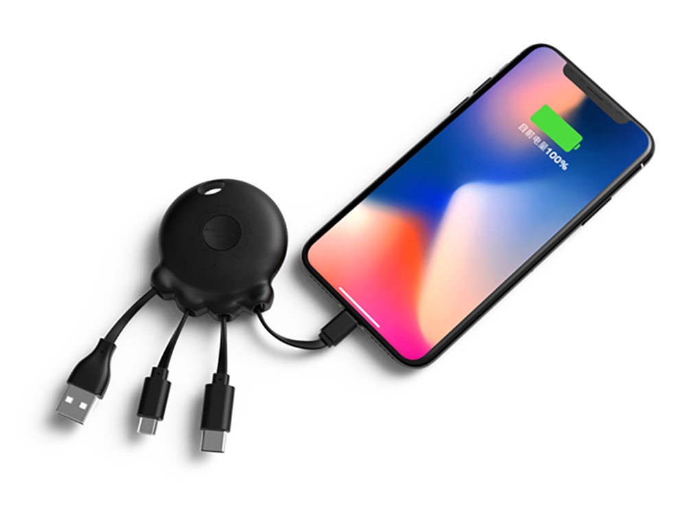 Портативное зарядное устройство «Octopus Booster», 1000 mAh, черный-2
