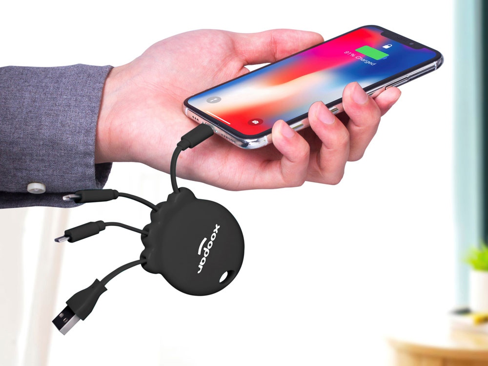 Портативное зарядное устройство «Octopus Booster», 1000 mAh, черный-4