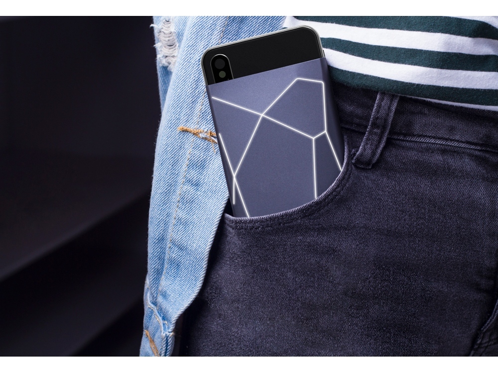 Портативное беспроводное зарядное устройство "Geo Wireless", 5000 mAh, черный-6