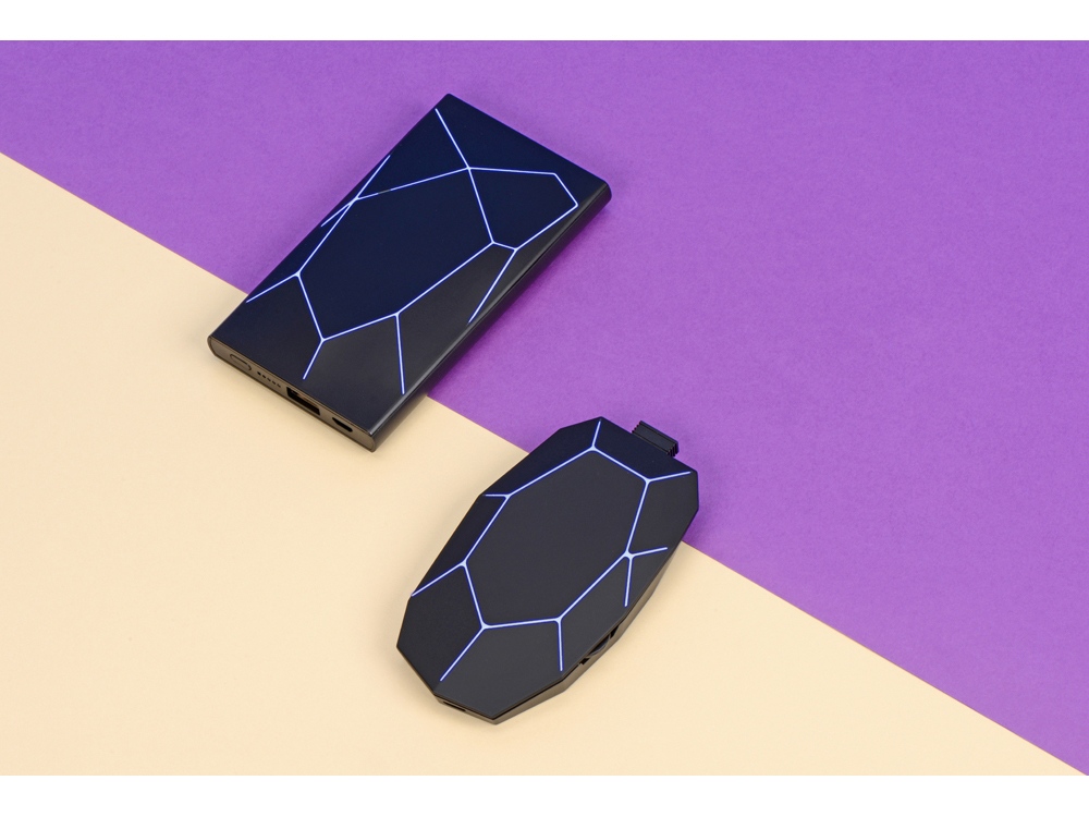 Портативное беспроводное зарядное устройство "Geo Wireless", 5000 mAh, черный-11