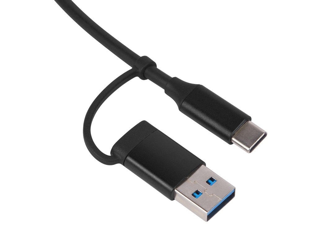 USB-хаб «Link» с коннектором 2-в-1 USB-C и USB-A, 2.0/3.0, черный-2