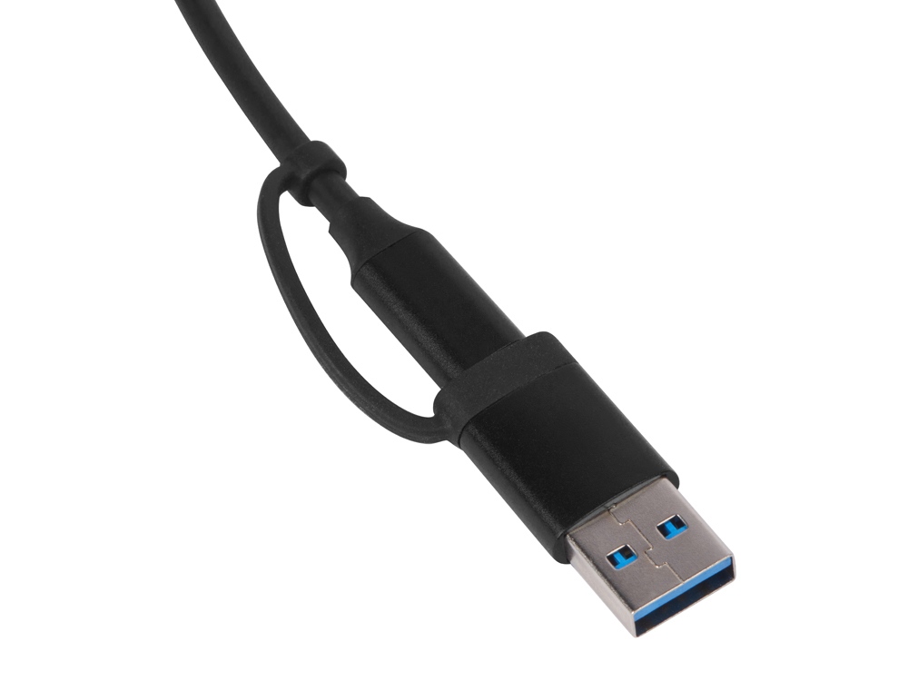 USB-хаб «Link» с коннектором 2-в-1 USB-C и USB-A, 2.0/3.0, черный-3