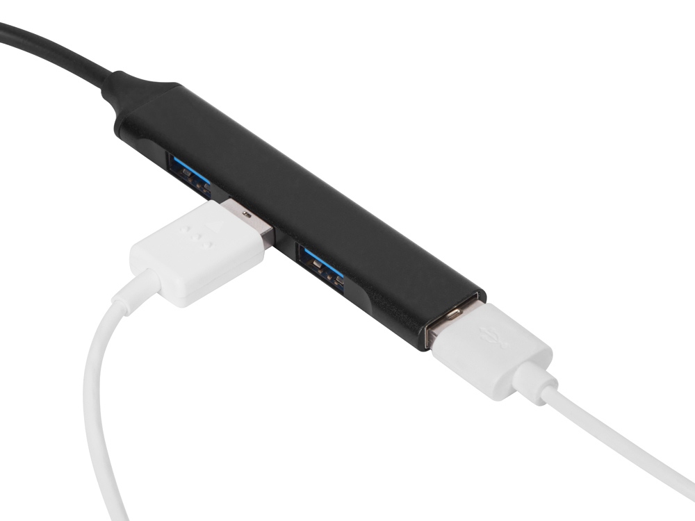USB-хаб «Link» с коннектором 2-в-1 USB-C и USB-A, 2.0/3.0, черный-4