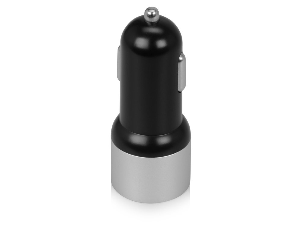 Адаптер автомобильный USB с функцией быстрой зарядки QC 3.0 "TraffIQ", черный/серебристый-1