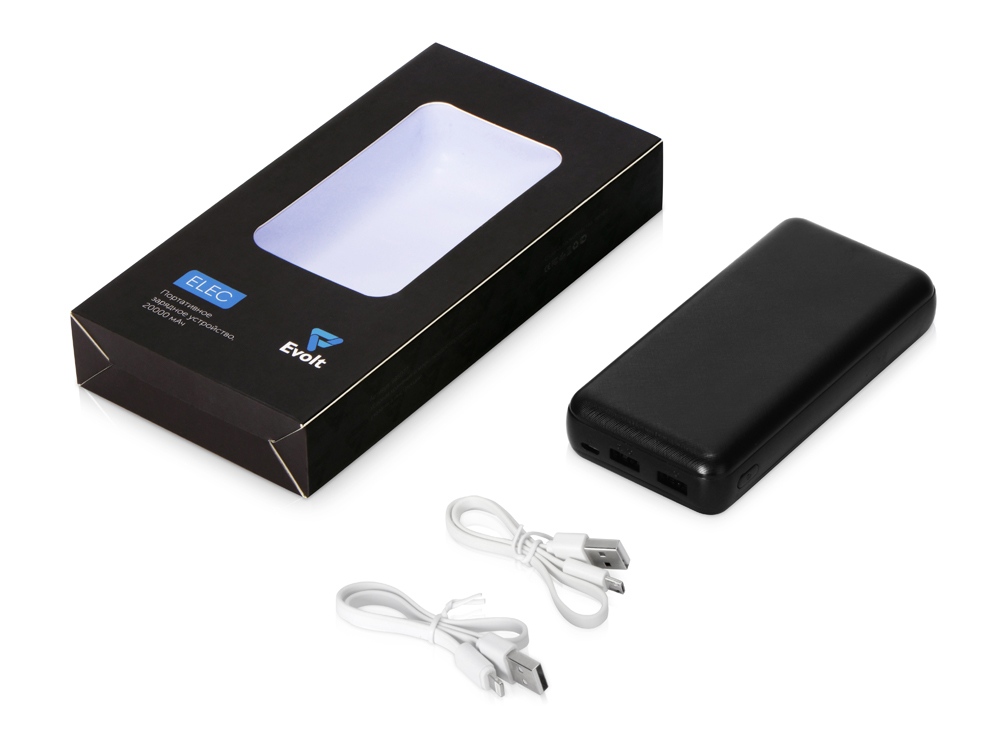 Портативное зарядное устройство "Elec", 20000 mAh, черный-7