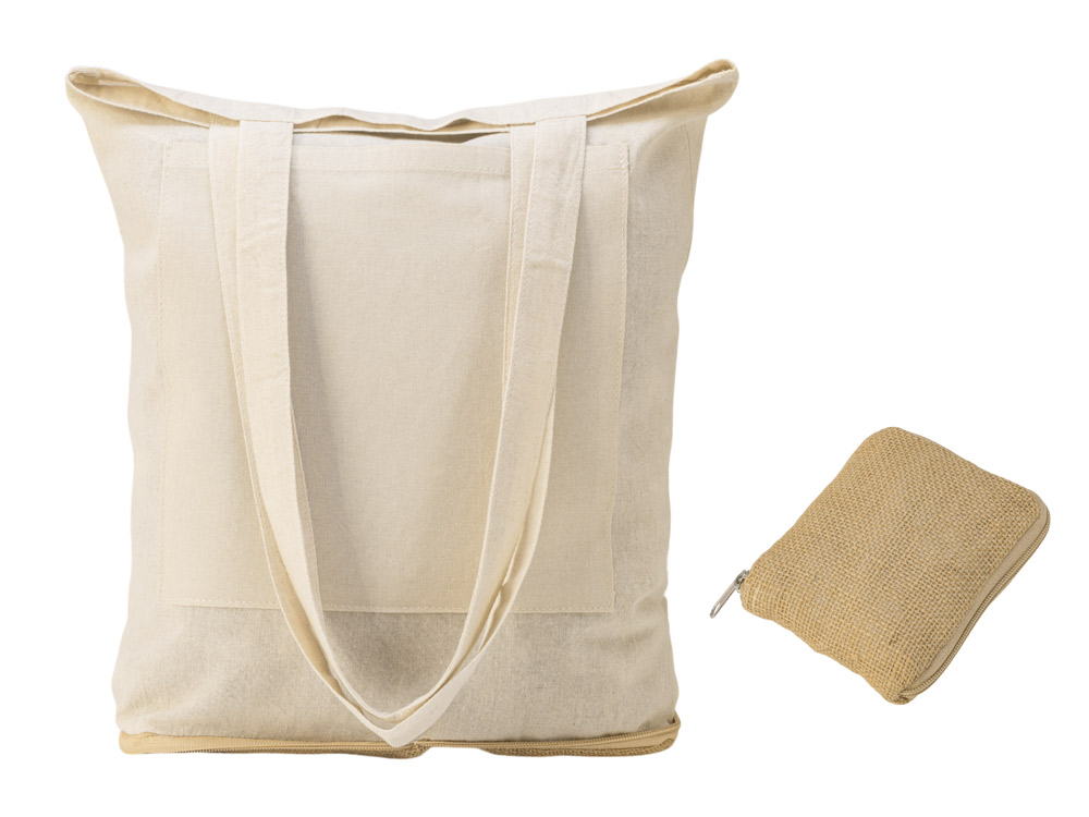 Складная сумка Jute из джута и хлопка, натуральный-1