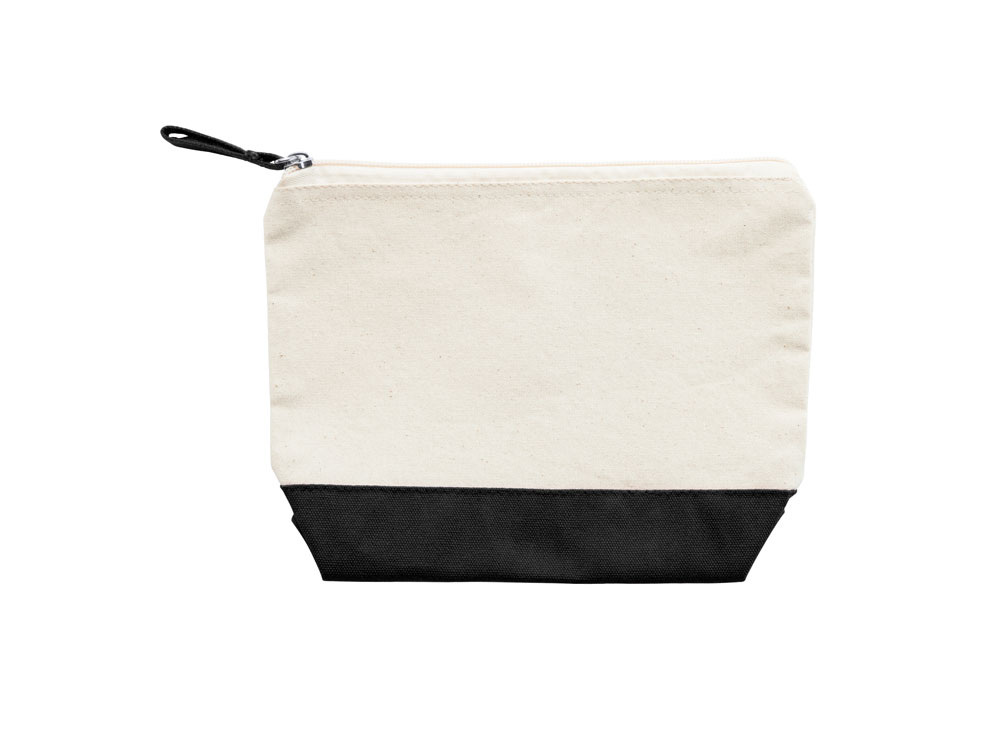 Косметичка DOEL из хлопка плотностью 280 г/м2, бежевый/черный-5