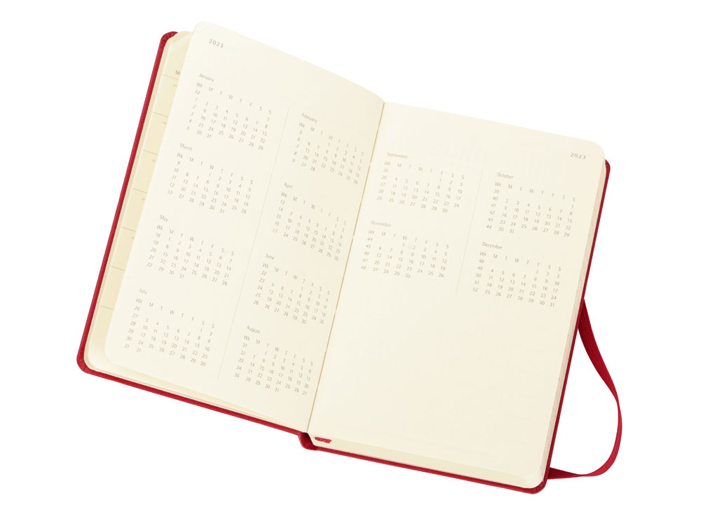 Ежедневник Moleskine Classic (2022), Pocket (9х14), красный, твердая обложка-2