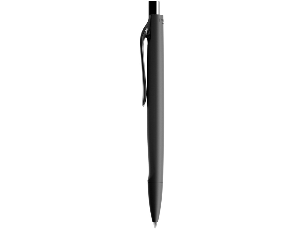 Ручка пластиковая шариковая Prodir ds6prr-Z75 "софт-тач", черный с серебристой кнопкой-1