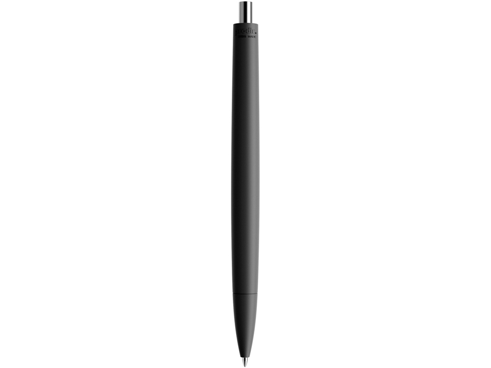 Ручка пластиковая шариковая Prodir ds6prr-Z75 "софт-тач", черный с серебристой кнопкой-2