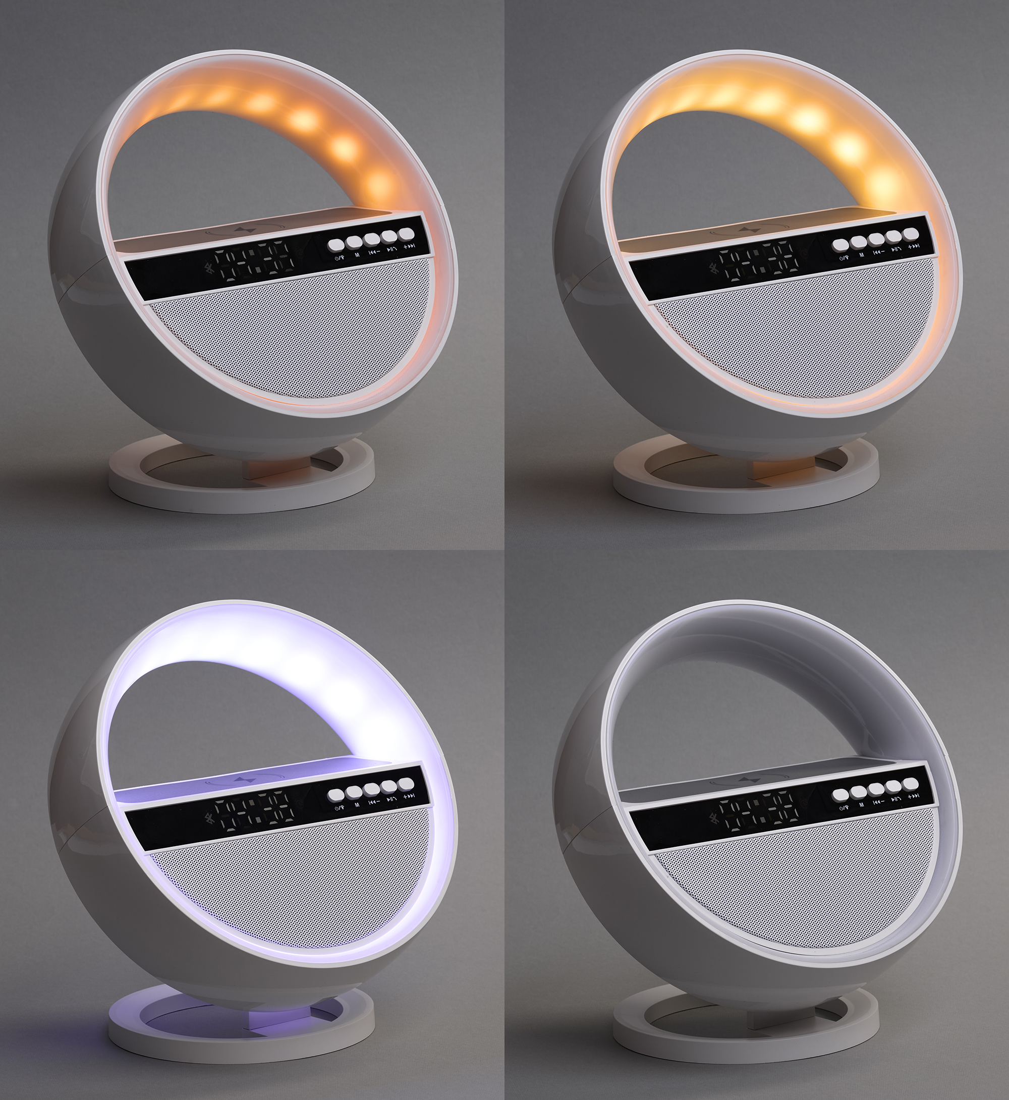 Bluetooth колонка "Smart Orb" 5Вт с беспроводным (15W) ЗУ, лампой, часами, FM радио-4