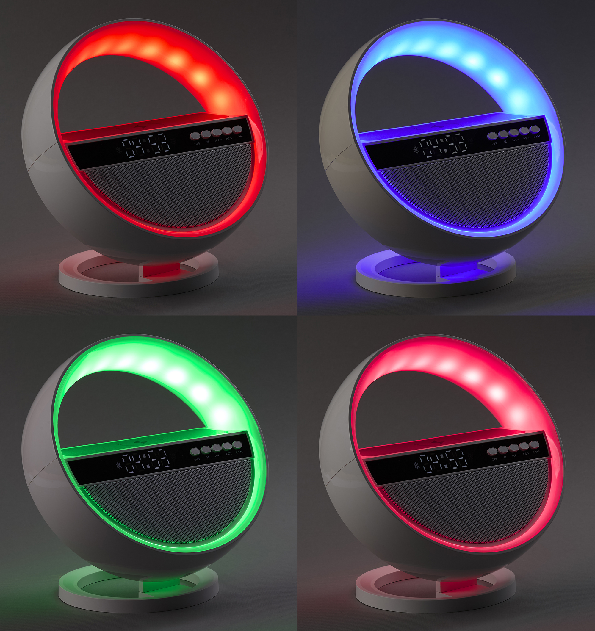 Bluetooth колонка "Smart Orb" 5Вт с беспроводным (15W) ЗУ, лампой, часами, FM радио-5