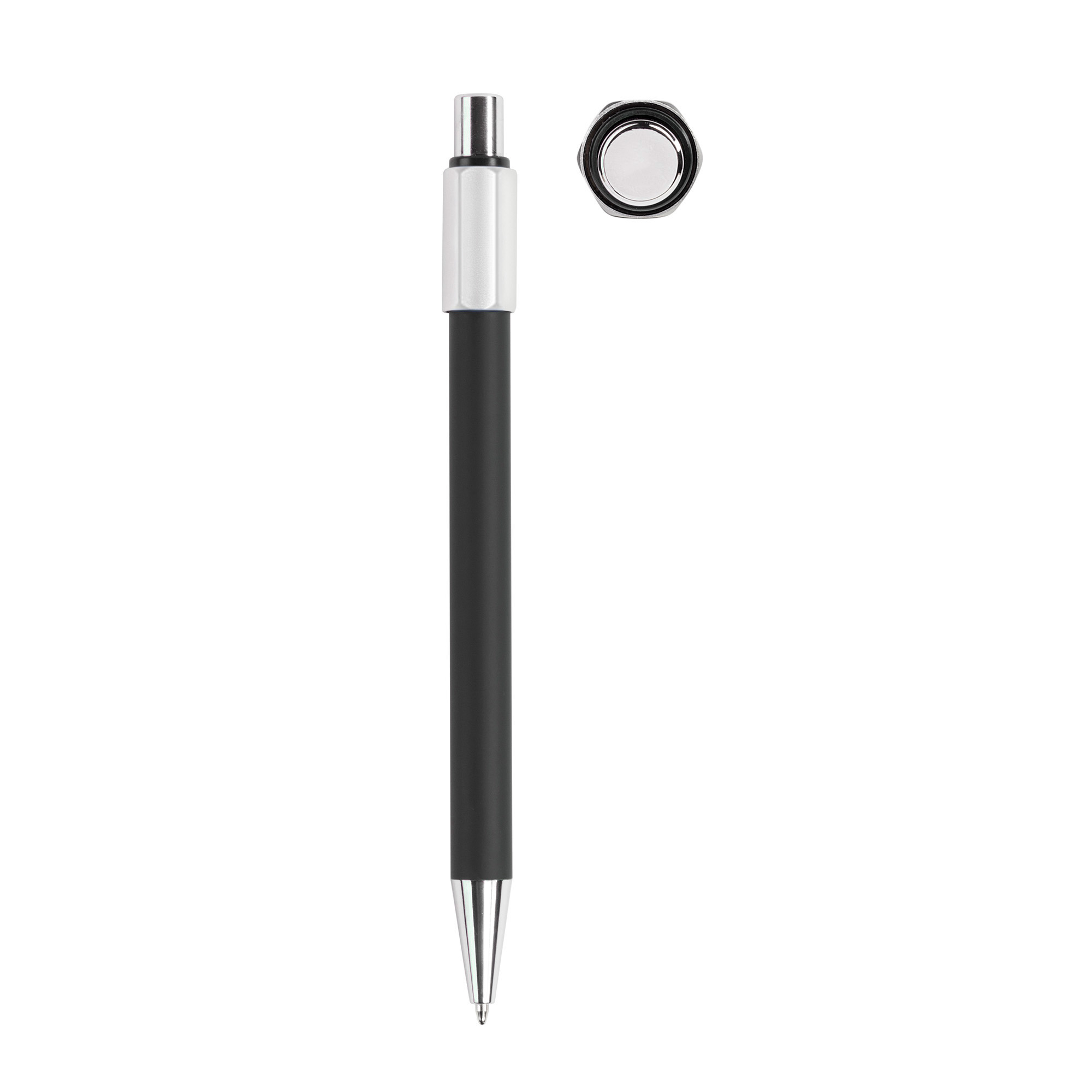 Ручка шариковая "Spin" с 6ти-гранным спиннером, покрытие soft touch-6