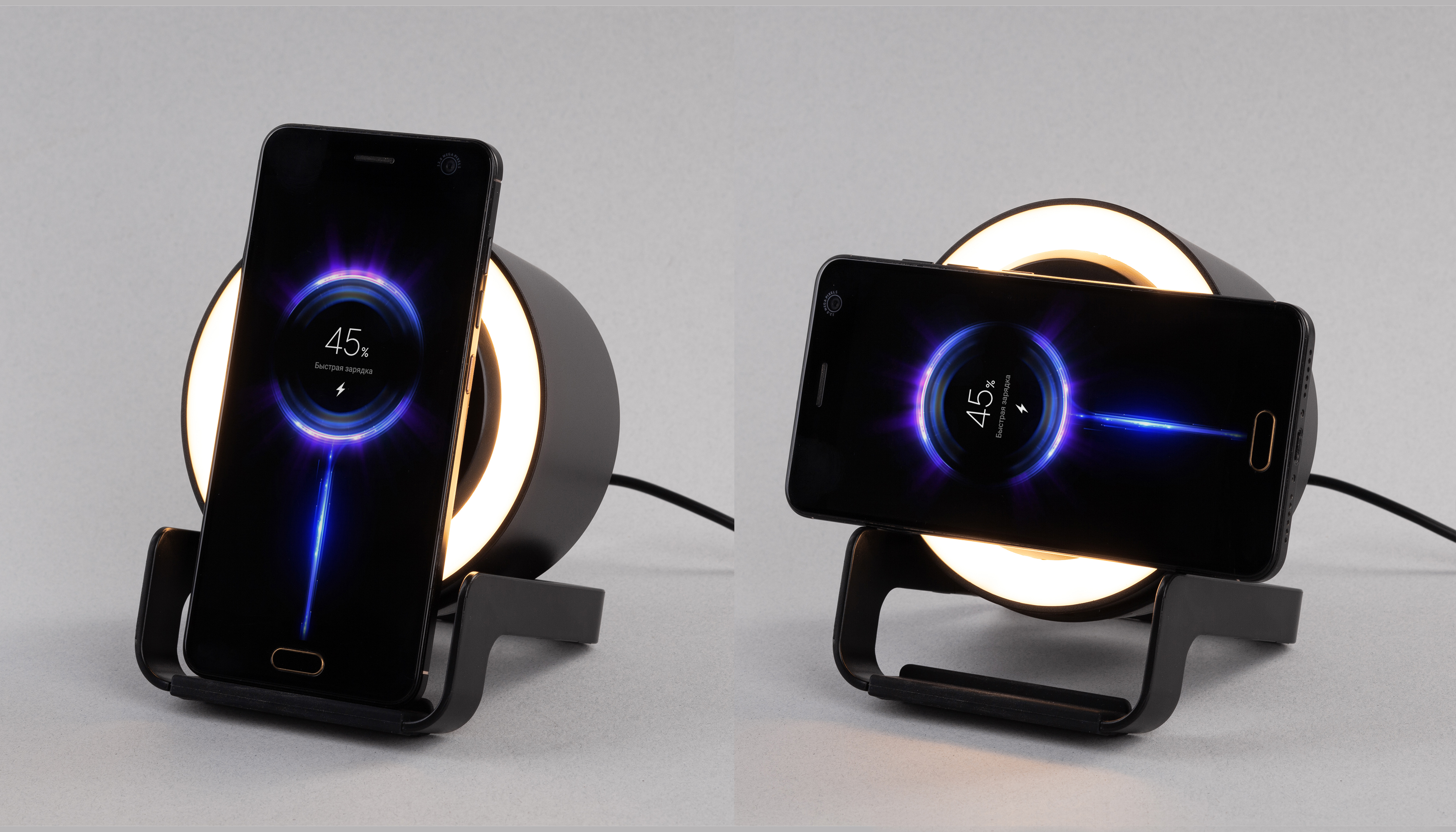 Bluetooth колонка-подставка "Smart Loud" с беспроводным (10W) зарядным устройством, лампой и подсветкой логотипа-4