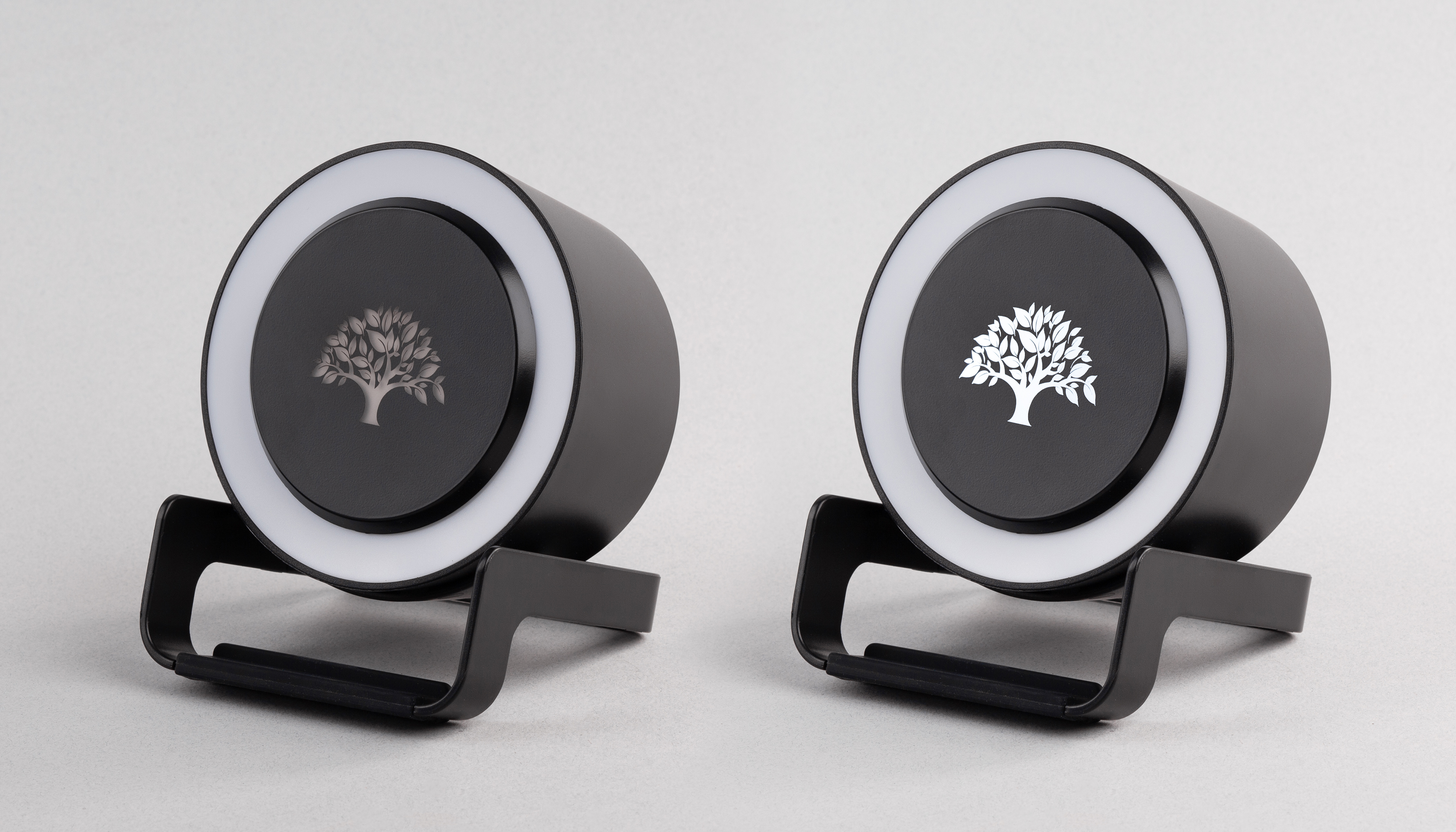 Bluetooth колонка-подставка "Smart Loud" с беспроводным (10W) зарядным устройством, лампой и подсветкой логотипа-5