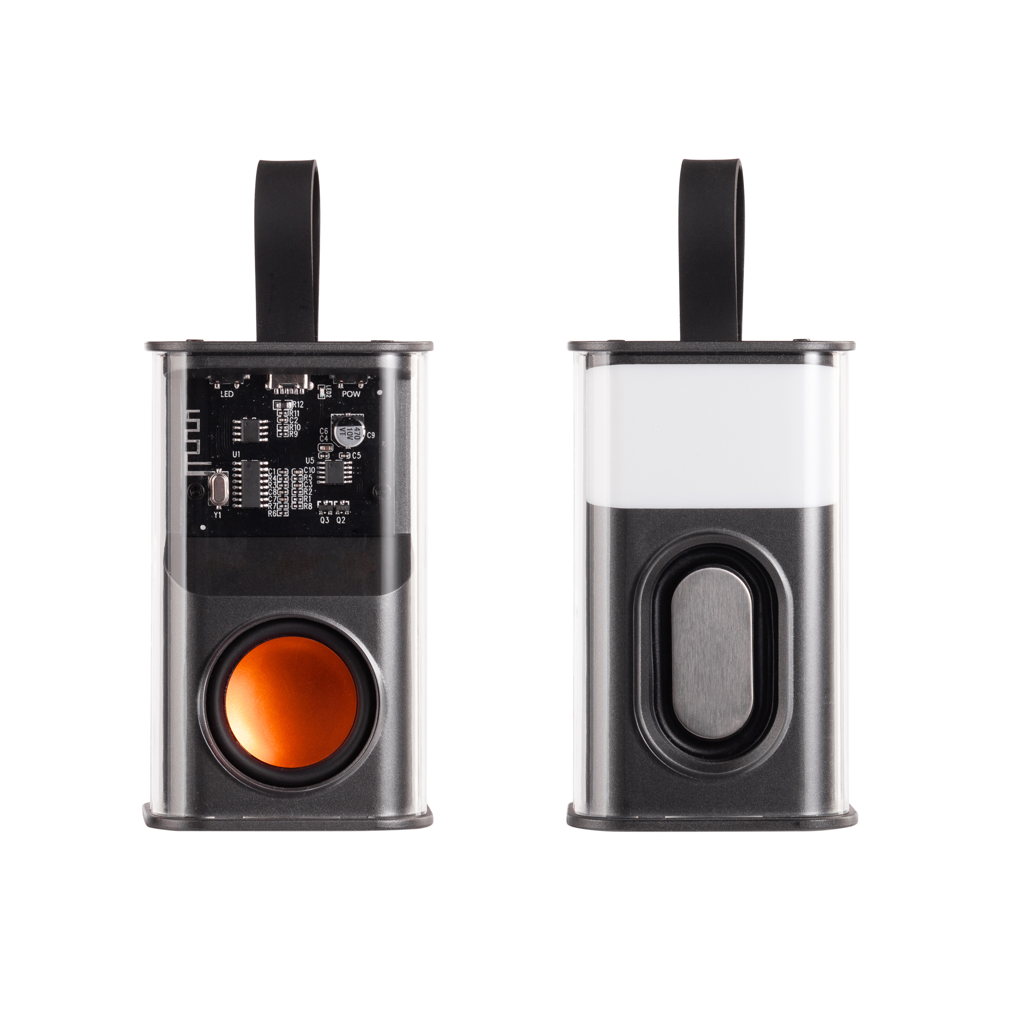 Bluetooth колонка "Hi-Fi" 5Вт с разноцветной подсветкой и прозрачным корпусом-1