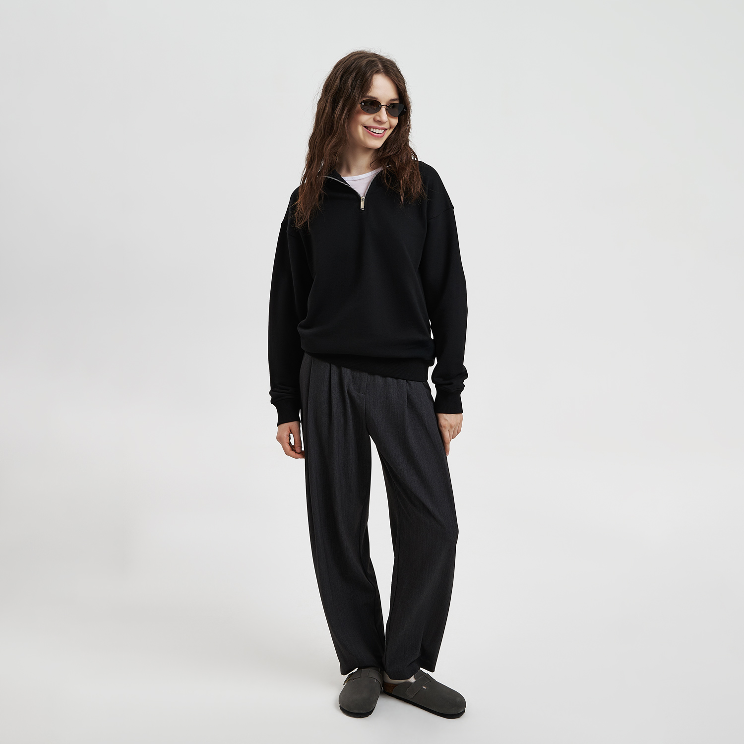 Толстовка на молнии унисекс Флоу (Flow), черная, размер 3XL/4XL-3