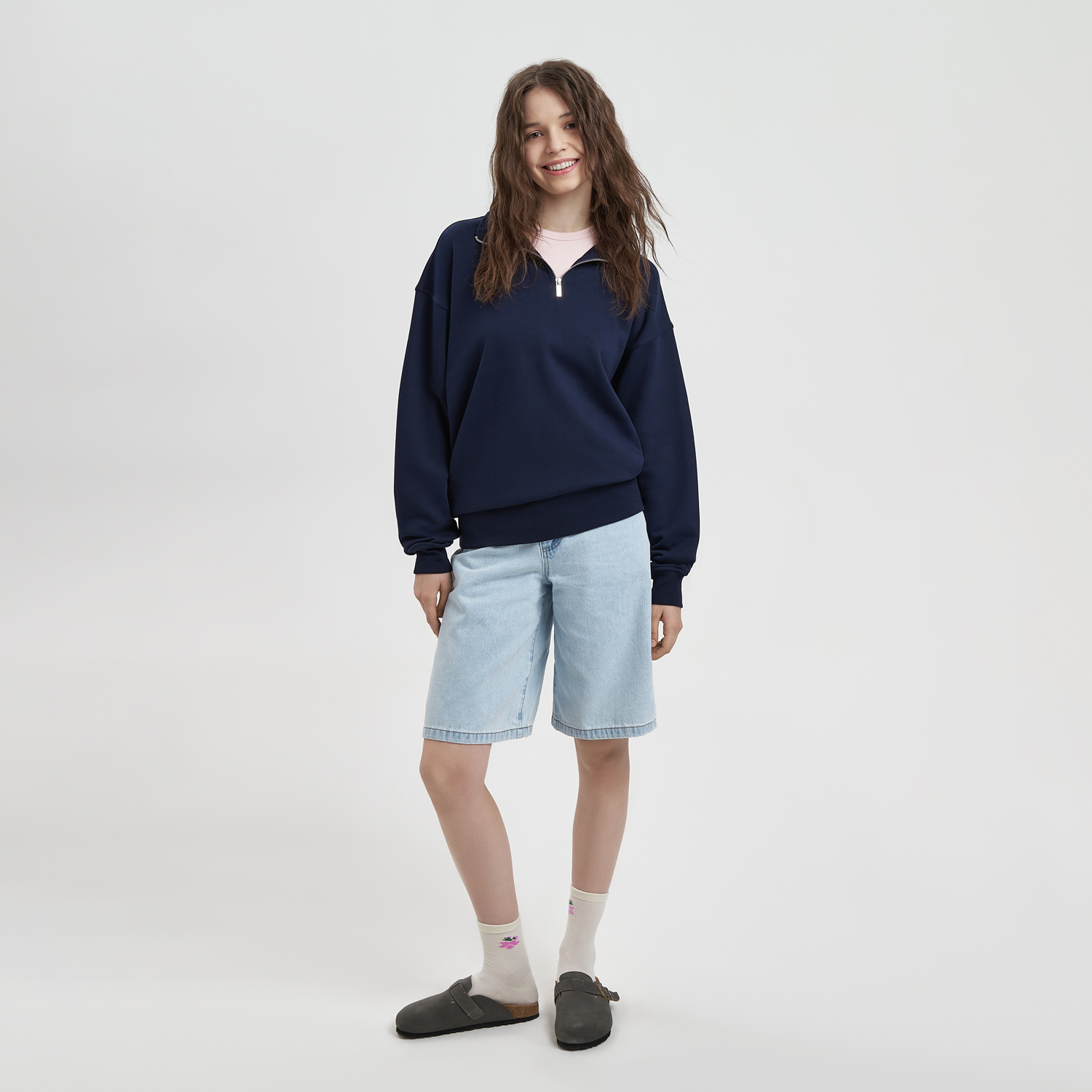 Толстовка на молнии унисекс Флоу (Flow), темно-синяя, размер 3XL/4XL-3