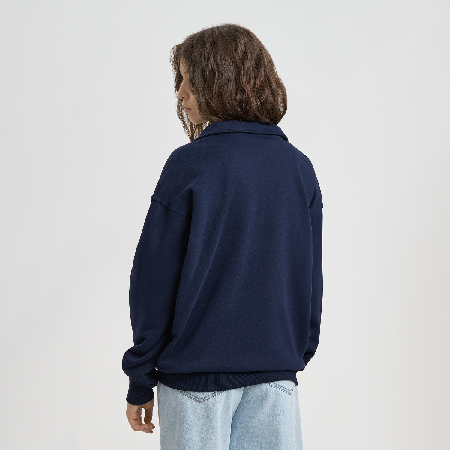 Толстовка на молнии унисекс Флоу (Flow), темно-синяя, размер 3XL/4XL-5