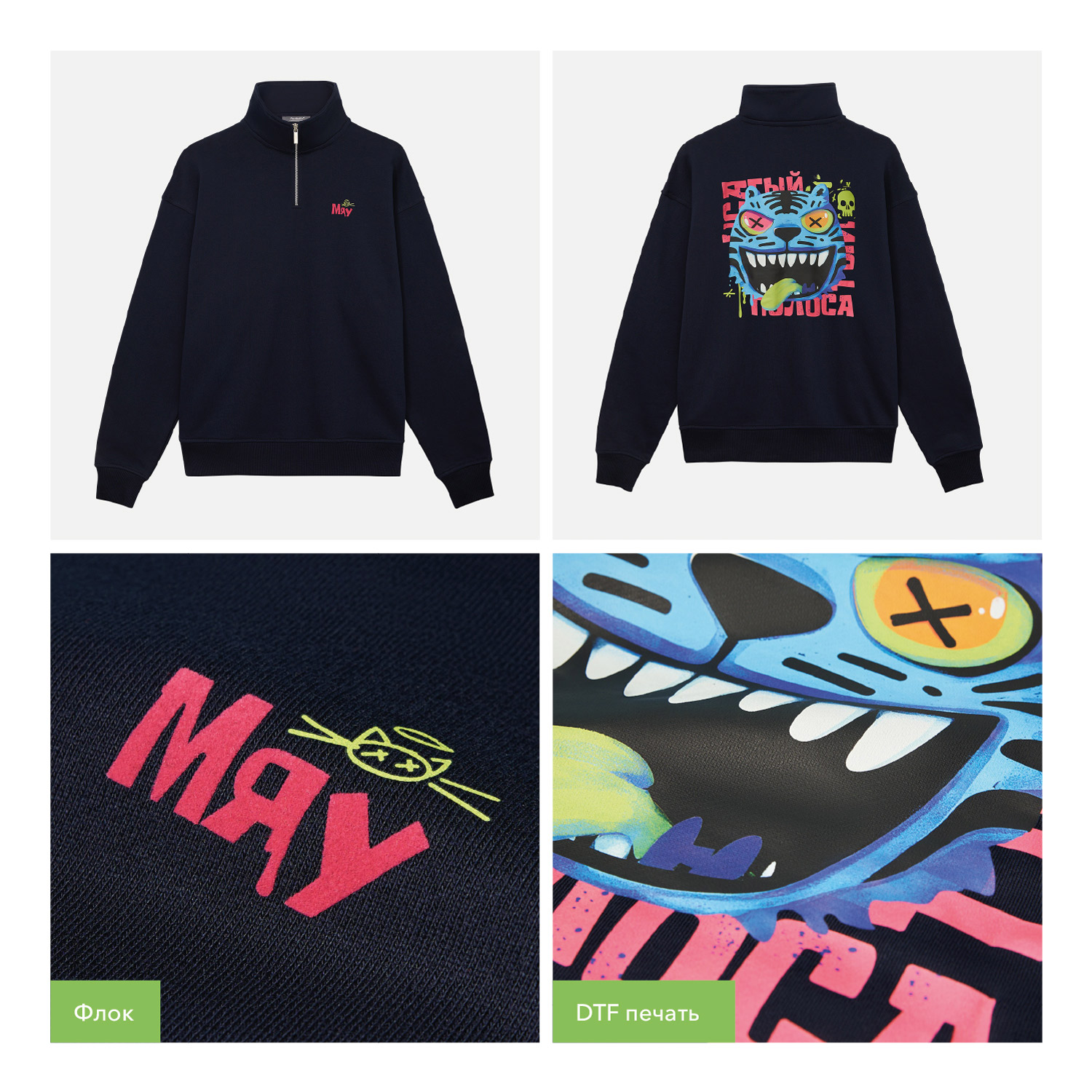 Толстовка на молнии унисекс Флоу (Flow), темно-синяя, размер 3XL/4XL-12